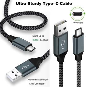 img 2 attached to 📱 High-Quality Aupek USB Type C Charger Cable [10ft, 1 Pack] - Fast Charging Nylon Braided Cord for Samsung Galaxy S10, S9, S8, Note 8 Plus, Google Pixel, LG V30, V20, G6, G5 (Black)