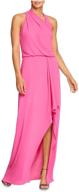 halston womens asymmetric draped azalea logo