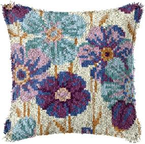 img 4 attached to LAPATAIN Flowers Pattern Needlework 16 5X16 5Inch