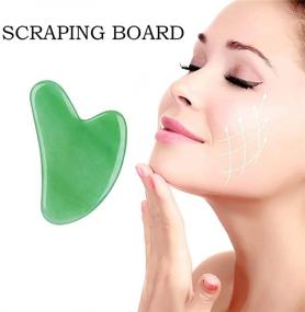 img 2 attached to 🌸 2PCS Gua Sha Facial Tools Set - Trigger Point Massager with Smooth Edge for Physical Therapy, SPA & Acupuncture, Resin Gua Sha Used on Face, Eyes, Neck, and Body (Pink & Green)