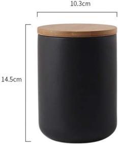 img 3 attached to 🔲 Modern Ceramic Food Storage Canister with Airtight Seal - Black 24.63oz/700ml