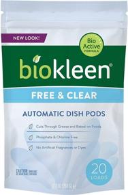 img 4 attached to Biokleen Free & Clear Automatic Dish Pods, Concentrated Eco-Friendly Dishwasher Detergent, Phosphate & Chlorine Free, Non-Toxic, 20 Pods, Single Pack