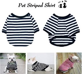 img 2 attached to 🐾 Summer Lovin' 4-Pack Dog Shirts: Stylish Striped Outfits for Small Dogs & Cats - Breathable Pet Apparel for Boy and Girl Pups