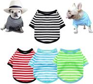 🐾 summer lovin' 4-pack dog shirts: stylish striped outfits for small dogs & cats - breathable pet apparel for boy and girl pups logo