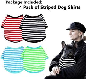 img 3 attached to 🐾 Summer Lovin' 4-Pack Dog Shirts: Stylish Striped Outfits for Small Dogs & Cats - Breathable Pet Apparel for Boy and Girl Pups