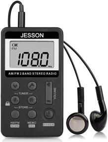 img 4 attached to Переносной персональный карманный радиоприемник JESSON с цифровой настройкой, стереозвуком, наушниками и аккумулятором для прогулок.