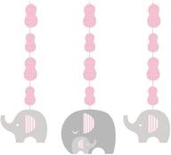 🐘 creative converting 317224: vibrant pink peanut elephant hanging decorations, 3 ct, 36-inch logo