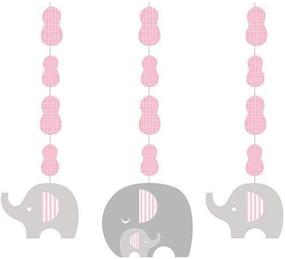 img 1 attached to 🐘 Creative Converting 317224: Vibrant Pink Peanut Elephant Hanging Decorations, 3 Ct, 36-inch
