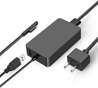 🔌 high-quality 44w surface pro charger for microsoft surface devices: surface book 1/2, laptop 1/2/3, pro 7/6/5/4/3/x, go 1/2 logo