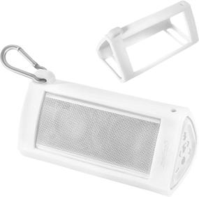 img 3 attached to 📦 Protective Silicone Cover for OontZ Angle 3 Ultra Speaker - Safeguard from Shock, Shake, and Drop, with Carabiner for Easy Portability (White)