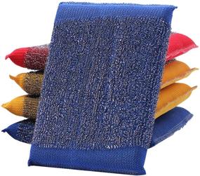 img 4 attached to 6 Pack Steel Scrub Sponge for Dishwashing - Multi-Use, Heavy Duty Kitchen Sponge for Hard Surfaces and Long Lasting Cleaning Tools