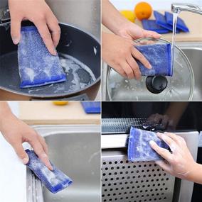 img 3 attached to 6 Pack Steel Scrub Sponge for Dishwashing - Multi-Use, Heavy Duty Kitchen Sponge for Hard Surfaces and Long Lasting Cleaning Tools