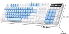 img 3 attached to 🖥️ Upgraded 2021 MageGee Mechanical Gaming Keyboard with Blue Switch, 104 White Backlit Keys, USB Wired Computer Keyboard for Laptop, Desktop, PC Gamers (White & Blue)