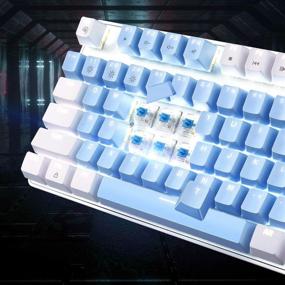 img 2 attached to 🖥️ Upgraded 2021 MageGee Mechanical Gaming Keyboard with Blue Switch, 104 White Backlit Keys, USB Wired Computer Keyboard for Laptop, Desktop, PC Gamers (White & Blue)