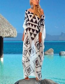 img 3 attached to 👗 Stylish AILUNSNIKA Women's Loose Kaftan Swimsuit Cover Up - Beach Long Casual Caftan Dress for Effortless Elegance