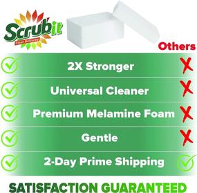 img 3 attached to 🧽 (20 Pack) SCRUBIT Extra Strong Magic Sponge Eraser: Ultimate Cleaning Solution for Kitchen, Bathroom, Floors, and Walls - Effectively Remove Tough Stains and Dirt with Durable Melamine Power Scrubber Pads