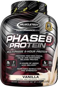 img 4 attached to 💪 Vanilla Muscle Builder Protein Powder - 4.59lbs, Ideal for Muscle Gain, 8-Hour Slow Release Whey & Casein Blend by MuscleTech