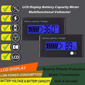 img 3 attached to 🔋 36V жидкокристаллический индикатор уровня заряда батареи для многофункционального мониторинга свинцово-кислотной батареи - идеально подходит для мотоциклов, гольфкартов, автомобилей (синий)