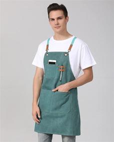 img 3 attached to Cooking Apron Canvas Kitchen Pockets