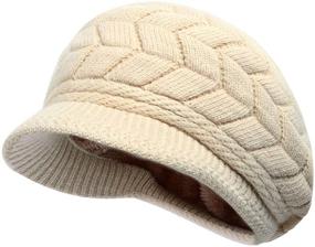 img 3 attached to Warmth, Style, and Functionality: HINDAWI Women Winter Knit Hat with Visor