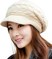 warmth, style, and functionality: hindawi women winter knit hat with visor logo