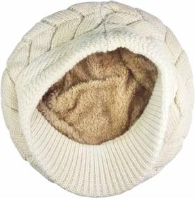 img 2 attached to Warmth, Style, and Functionality: HINDAWI Women Winter Knit Hat with Visor