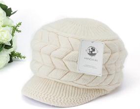 img 1 attached to Warmth, Style, and Functionality: HINDAWI Women Winter Knit Hat with Visor