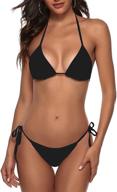 👙 bikini swimsuit: trendy halter triangle women's beachwear logo