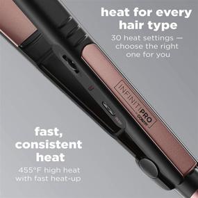 img 2 attached to 🌹 Effortless Styling: INFINITIPRO BY CONAIR Rose Gold Ceramic Flat Iron, 1 Inch