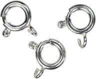 enhance jewelry crafts with ugems 3 sterling silver 10mm spring rings - open top logo