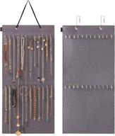 versatile gray necklace holder: wall mounted jewelry organizer with 24 hooks for women and girls - stylish and space-saving solution (1 pack) логотип