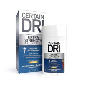 img 3 attached to 👕 Certain Dri Extra Strength Clinical Antiperspirant Deodorant (3pk) for Men and Women - 1.7oz Solid, Ideal for Hyperhidrosis Treatment, Gentle on Sensitive Skin, Doctor Recommended, Provides Protection from Excessive Sweating