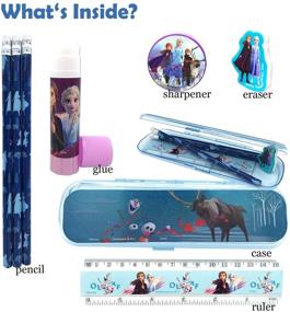 img 1 attached to ❄️ Disney Frozen 2 Deluxe School Stationery Gifts Set for Kids Girls - Pencils, Eraser, Notebook, Pencil Case, Ruler, Folders and More