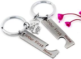 img 2 attached to Couples Matching Commemorative Keychains - Ideal Keyrings for SEO