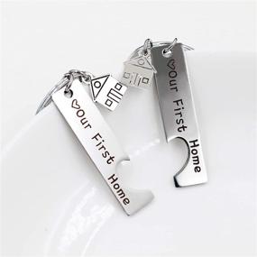 img 1 attached to Couples Matching Commemorative Keychains - Ideal Keyrings for SEO