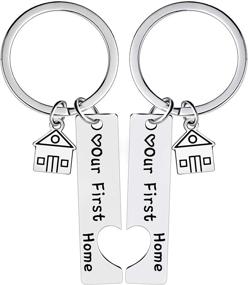 img 4 attached to Couples Matching Commemorative Keychains - Ideal Keyrings for SEO