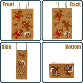 img 2 attached to VEYLIN 24-Pack Kraft Christmas Paper Gift Bags with Handle - Assorted Xmas Party Favors