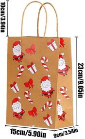 img 3 attached to VEYLIN 24-Pack Kraft Christmas Paper Gift Bags with Handle - Assorted Xmas Party Favors