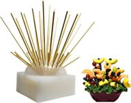 🎋 all-natural bamboo skewers set - sway-oh, the stylish square skewer food server with 100 pack logo