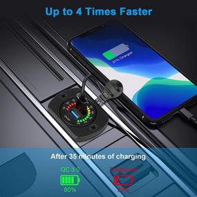 img 3 attached to 🔌 Enhanced Quick Charge 3.0 Dual USB Charger Socket Panel: Waterproof Power Outlet with LED Digital Voltmeter for 12V Car Boat Marine ATV Bus Truck