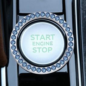 img 3 attached to 💎 Enhance Your Car's Style with LivTee Crystal Rhinestone Car Engine Start Stop Decoration - Bling Car Accessories in Blue