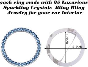 img 2 attached to 💎 Enhance Your Car's Style with LivTee Crystal Rhinestone Car Engine Start Stop Decoration - Bling Car Accessories in Blue