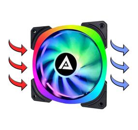 img 2 attached to 🕹️ Apevia LP314L-RGB Lunar Pro: 140mm Silent Dual-Ring RGB Gaming Fan (3-pk)