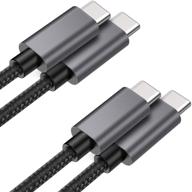 кабель nonda usb c к usb c (2 шт.) 6,6 фута - 60 вт/3а, usb type c pd быстрая зарядка косичкой из нейлона для macbook pro 2020, ipad pro 2020, samsung galaxy s20, switch и других зарядных устройств usb c логотип