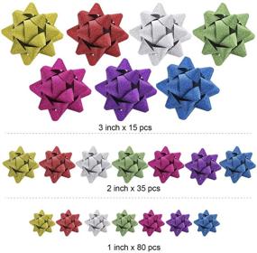 img 3 attached to 🎁 130-Piece Metallic Self-Adhesive Gift Wrap Bows for Christmas Presents Decoration (Glitter Color)