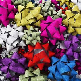 img 2 attached to 🎁 130-Piece Metallic Self-Adhesive Gift Wrap Bows for Christmas Presents Decoration (Glitter Color)