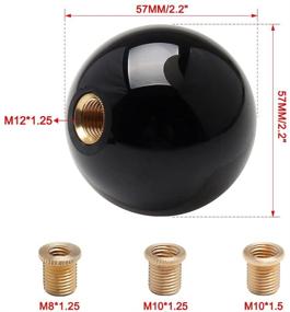 img 3 attached to 🎱 Upgrade Your Manual Car Gear Shifter with Top10 Racing 8 Ball Billiard Black Round Shift Knob - Universal Fit with 3 Adapters