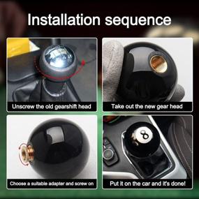 img 1 attached to 🎱 Upgrade Your Manual Car Gear Shifter with Top10 Racing 8 Ball Billiard Black Round Shift Knob - Universal Fit with 3 Adapters