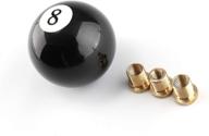 🎱 upgrade your manual car gear shifter with top10 racing 8 ball billiard black round shift knob - universal fit with 3 adapters logo