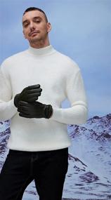 img 3 attached to 🧤 YISEVEN Motorcycle Accessories: Sheepskin Touchscreen Gloves & Mittens for Men